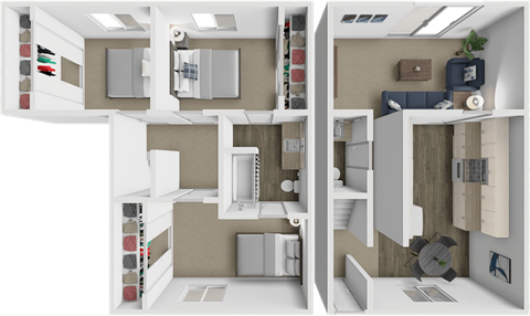 Floor plan for 3 beds, 1.5 baths, 1216 sqft