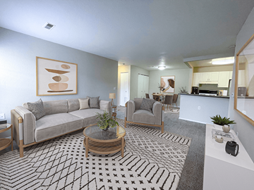 Waterford apartment for rent - an open living room with a couch and a table