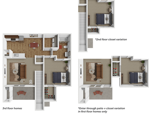 Floor plan for 1 bed, 1 bath, 758 sqft