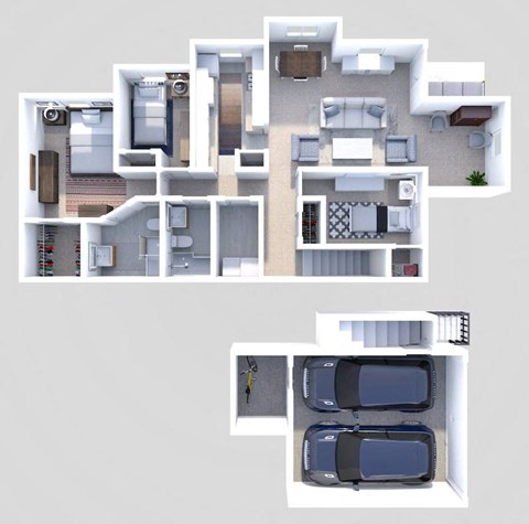 Floor plan for 3 beds, 2 baths, 1681 sqft
