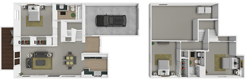 Floor plan for 3 beds, 2 baths, 1400 sqft