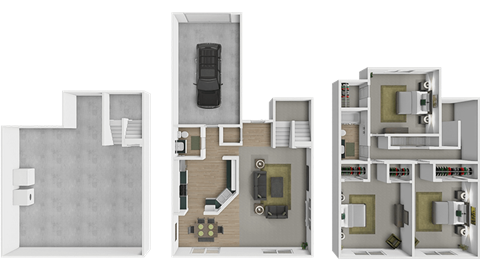Floor plan for 3 beds, 1.5 baths, 1550 sqft