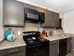 Lafayette apartment for rent - kitchen with built-in microwave, oven, dishwasher and more!