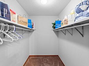Topeka apartment for rent - our spacious closet has shelves and hangers for clothes