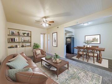 Wichita Falls apartment for rent - a living room with a couch and a table