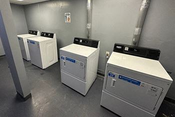 Laundry facilities in each building