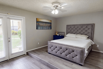 Platform bedrooms in select units