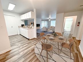Kalamazoo apartment for rent - an open floor plan with a dining table and chairs