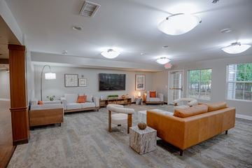 Grand Rapids apartment for rent - A living room with a large couch and a television.