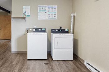 Laundry facilities in each building