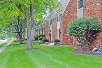 Beautiful landscaping with mature trees