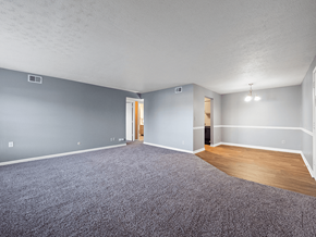 Clarksville apartment for rent - A room with grey walls and a carpeted floor.