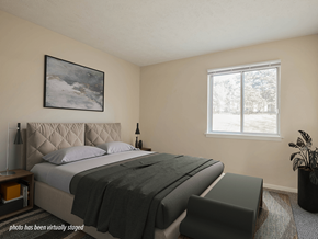 Omaha apartment for rent - apartment bedroom with big window