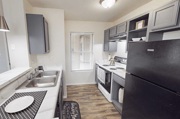 Black appliances and high-definition counters