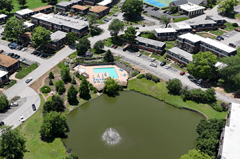 Lake with water feature