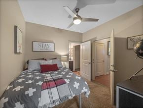 Akron apartment for rent - apartment bedroom and a ceiling fan