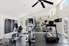 St. Louis apartment for rent - A spacious gym with a variety of exercise equipment.
