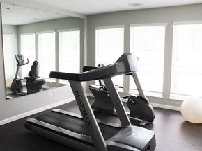 St. Louis townhouse for rent - gym with a treadmill at apartment complex