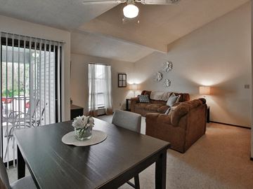 Terre Haute apartment for rent - a living room with a table and a couch
