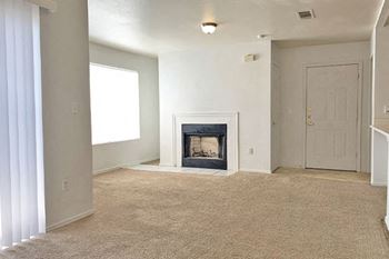 Cozy wood burning fireplace