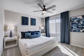 Las Vegas townhouse for rent - Bedroom With Ceiling Fan at Copper Creek Apartments, Nevada 