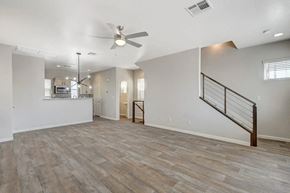 Las Vegas apartment for rent - A spacious room with a ceiling fan and lighting fixtures. at Habitat @ DTLV, Nevada, 89106