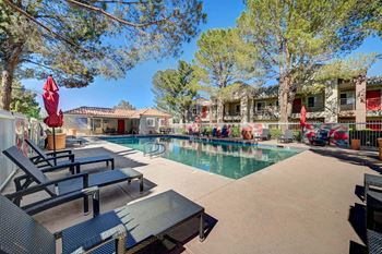 Pool with relaxing chairs
