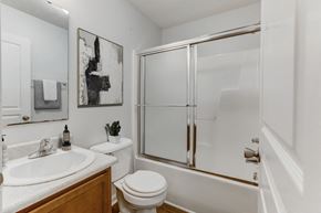 Fayetteville apartment for rent - Apartment home bathroom with shower and sink