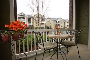 Private patio/balcony at hawthorne at the greene