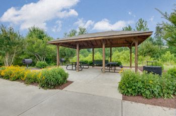 Picnic pavilion with grilling stations at hawthorne at the hall