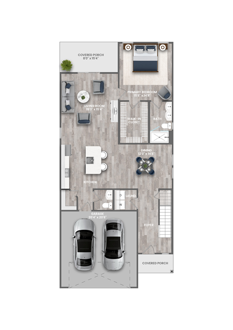 Floor plan for 3 beds, 2 baths, 1853 sqft
