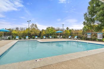 Sparkling swimming pool at hawthorne at oak ridge in greensboro, nc