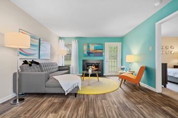 Living room at hawthorne at oak ridge in greensboro, nc