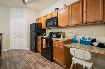 Sleek black energy efficient appliances