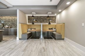 Greensboro apartment for rent - Booth-style co-working space cubby at Hawthorne at Friendly apartments