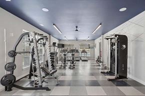 Durham apartment for rent - the gym is equipped with weights and cardio equipment