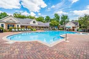 Kennesaw apartment for rent - Resort-style saltwater swimming pool with in-pool lounge chairs at Hawthorne at Kennesaw in Kennesaw, GA