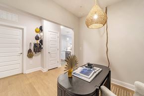 Myrtle Beach apartment for rent - a dining room with a table and a door to a bathroom