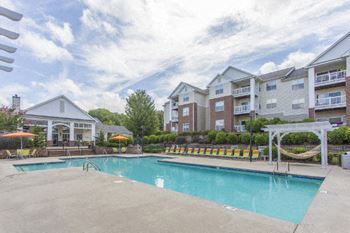 Sparkling swimming pool at hawthorne at main
