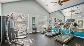Myrtle Beach apartment for rent - A gym with treadmills, a stationary bike, and a rowing machine at Palmetto Pointe apartments in Myrtle Beach, SC.