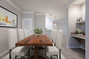 Kennesaw apartment for rent - A dining room with a wooden table and chairs.