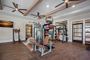 Mooresville apartment for rent - A well-equipped home gym with a variety of exercise machines.