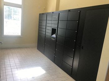 Luxer package receiving lockers at hawthorne at the greene
