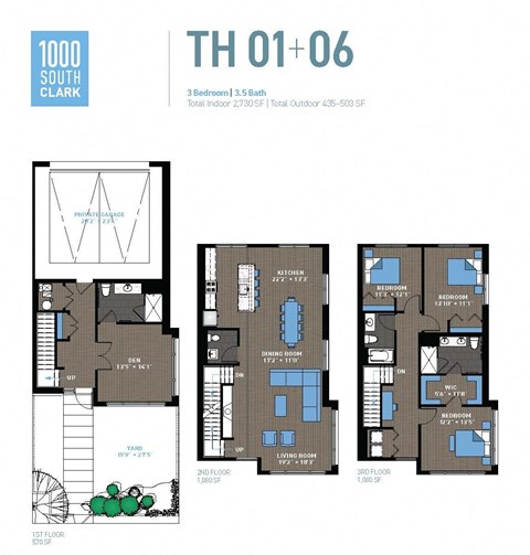 Floor plan for 3 beds, 3.5 baths, 2730 sqft
