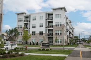 Crystal Lake townhouse for rent - an exterior view of the apartment building at Enclave Crystal Lake Townhomes and Apartments, Crystal Lake, 60014