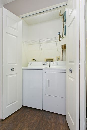 A washer and dryer in the laundry room of a home