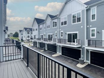 The view of a row of houses from a balcony