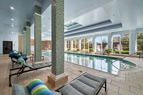 Oakbrook Terrace apartment for rent - Indoor swimming pool with relaxing seating.