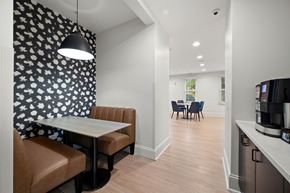 Oakbrook Terrace apartment for rent - A modern kitchen with a dining table and chairs.