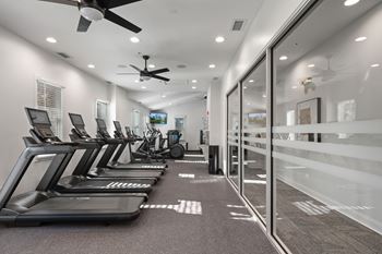 Fitness center with brand new state-of-the-art precor cardio and strength equipment, peloton bikes and row machines